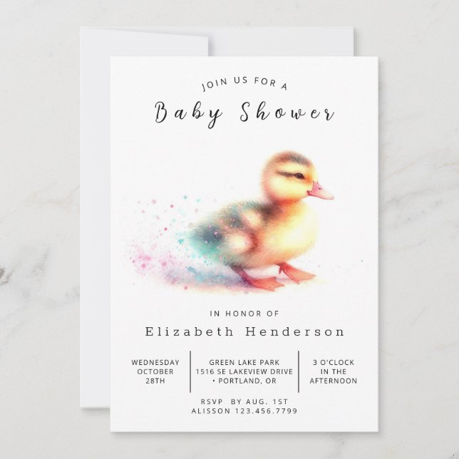 Invitación Personalizado neutral de género Baby Shower (Anverso)