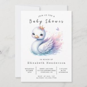 Invitación Personalizado neutral de género Swan Baby Shower