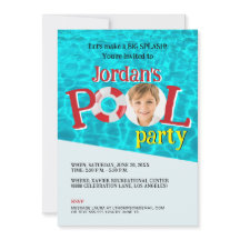 Personalizado Niño Foto Fiesta de la piscina de cu