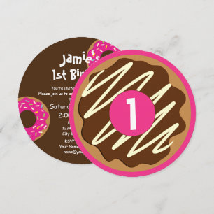 Invitación Personalizado niño lindo y dulce ronda de la fiest