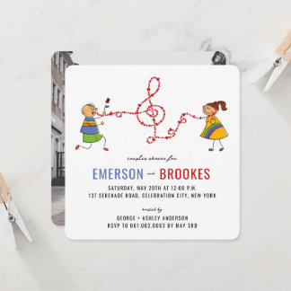 Invitación Personalizado niño Serenades Chica Foto Parejas Du
