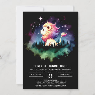 Invitación Personalizado Niños Leones Cumpleaños
