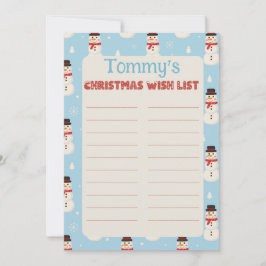 Invitación Personalizado Nombre niño Carta temática de Snowma