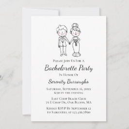 Invitación Personalizado Novia Groom Black Bachelorette Party