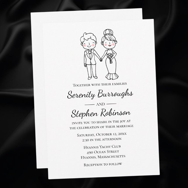Invitación Personalizado Novia Groom Boda blanco negro capric (Subido por el creador)