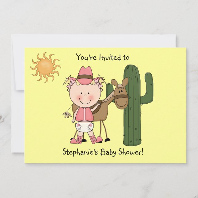 Invitación Personalizado occidental de peluca y ponía de caba (Anverso)