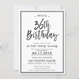 Invitación PERSONALIZADO ORDEN fiesta de cumpleaños moderna p