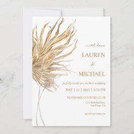 Invitación Personalizado Papiro Blanco y Boda de Pampas