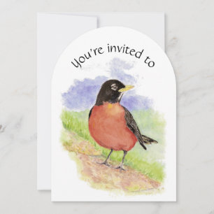 Invitación Personalizado Partido de Cumpleaños Robin Bird Art