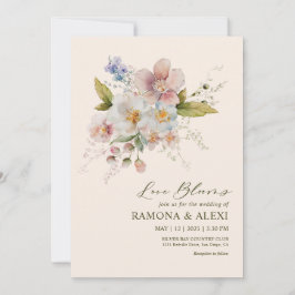 Invitación Personalizado Pastel Blanco Rosa Para Siempre Boda