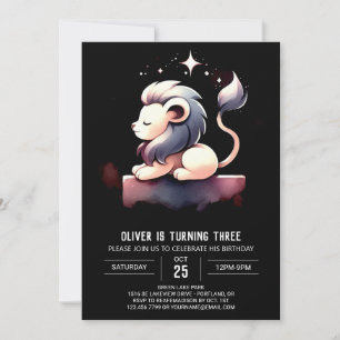 Invitación Personalizado Pastel Lion Cumpleaños