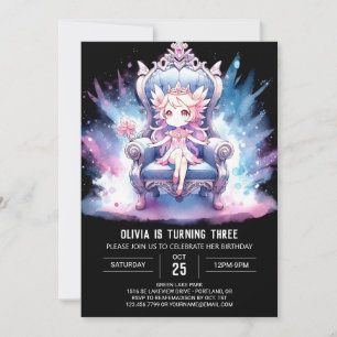 Invitación Personalizado Pastel Princess Cumpleaños