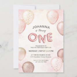 Invitación Personalizado Pastel Purpurina de globos blancos r