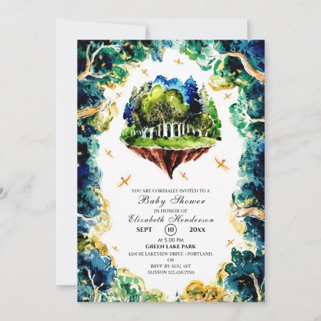 Invitación Personalizado Pastel Woodland Baby Shower (Anverso)