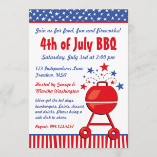 Invitación Personalizado patriótico del Bbq