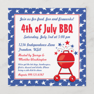 Invitación Personalizado patriótico del Bbq