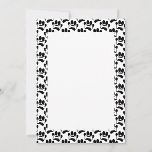 Invitación Personalizado Paws And Bones Pattern DIY Blanc