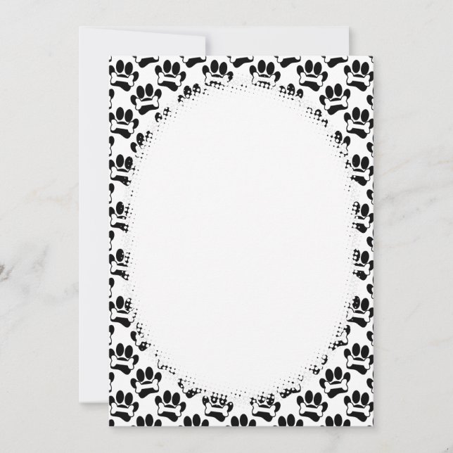 Invitación Personalizado Paws And Bones Pattern DIY Blanc (Anverso)