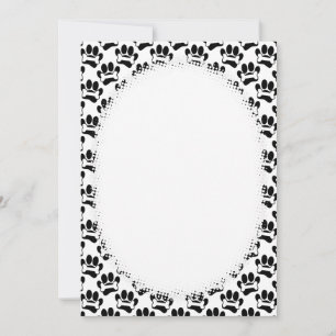 Invitación Personalizado Paws And Bones Pattern DIY Blanc