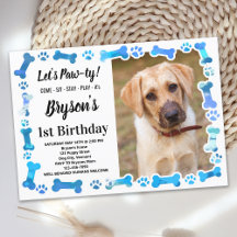 Personalizado Perro Cumpleaños Blue Paw Imprimir f