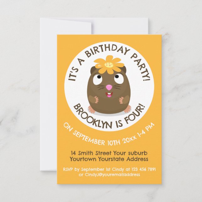 Invitación personalizado personalizada de Cute Gui (Anverso)
