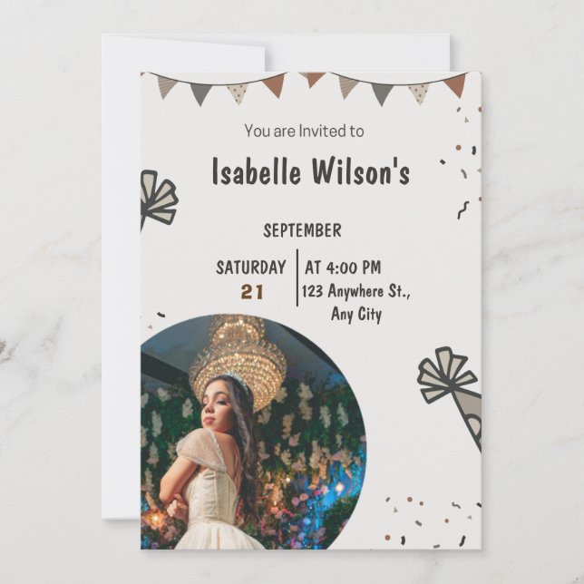 Invitación Personalizado personalizada Fiesta elegante modern (Anverso)