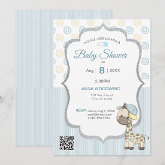 Invitación Personalizado Personalizado Baby Boy Giraffe