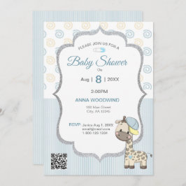 Invitación Personalizado Personalizado Baby Boy Giraffe