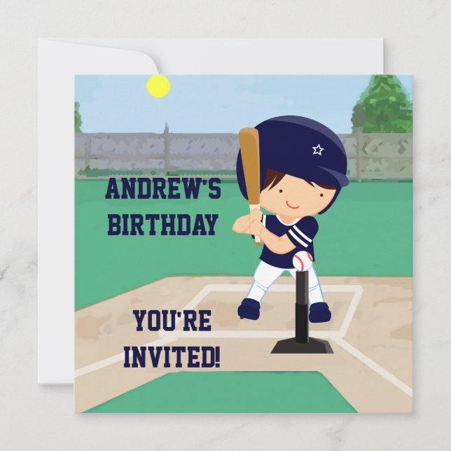 Invitación personalizado personalizado de béisbol (Anverso)
