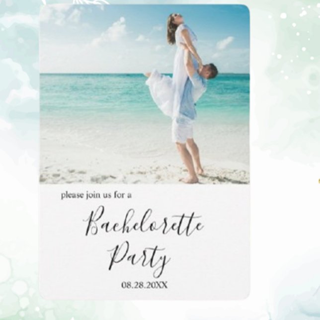 Invitación Personalizado Photo Beach Bachelorette Party (Create unforgettable memories with a custom photo beach bachelorette party invitation.  )