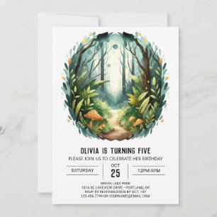Invitación Personalizado Pine Trees Woodland Cumpleaños