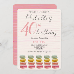 Invitación Personalizado pintado a mano de macarones francese