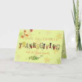 Invitación Personalizado Pintó La Celebración Del Día De Grac