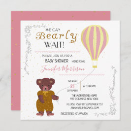 Invitación Personalizado Podemos Esperar A Chica Baby Shower