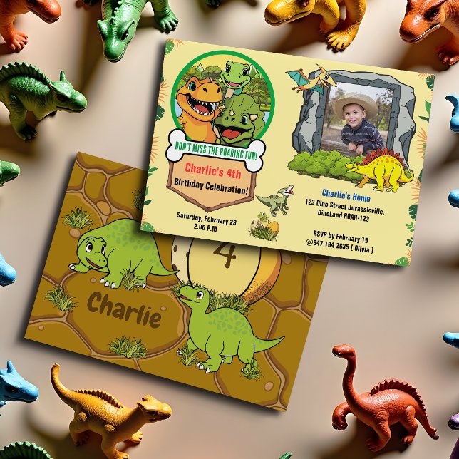 Invitación Personalizado prehistórico de dinosaurios Foto fie (Subido por el creador)