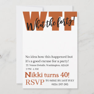 Invitación Personalizado Qué es el 40 cumpleaños divertido en