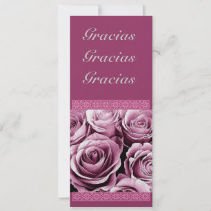 Invitación PERSONALIZADO Quinceanera Gracias con rosas rosas 