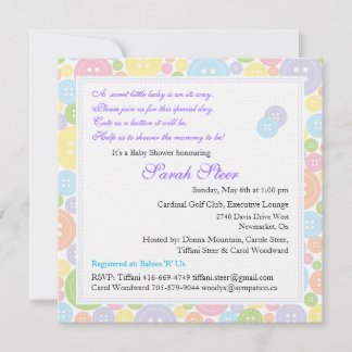 Invitación Personalizado recortado como un botón Twins Baby S
