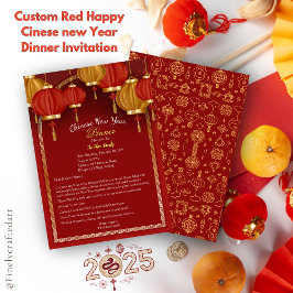 Invitación Personalizado Red Feliz Año Nuevo chino