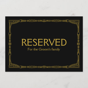 Invitación Personalizado "Reservado" Oro Art Deco Estilo Boda