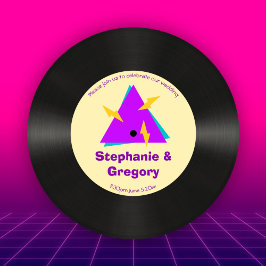 Invitación Personalizado Retro 80 Boda de registro de vinilo 