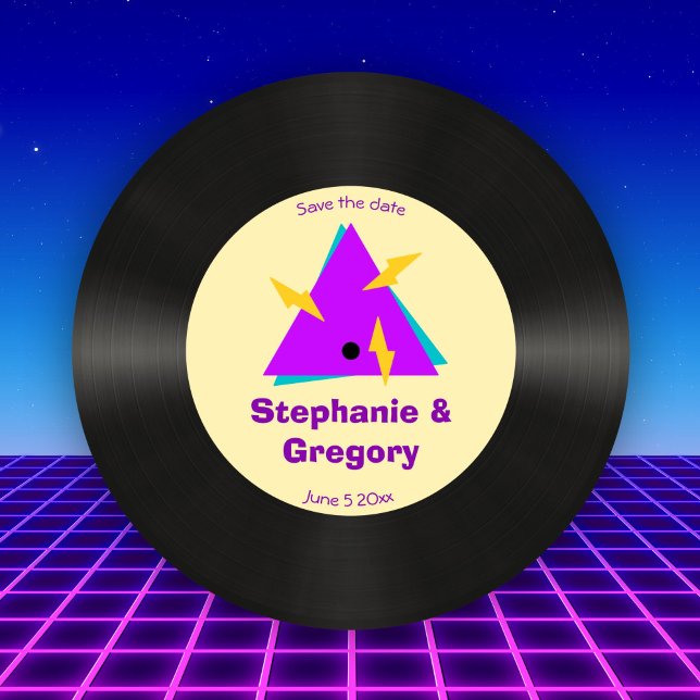 Invitación Personalizado Retro 80 Faux Vinyl Record Guardar l (Subido por el creador)