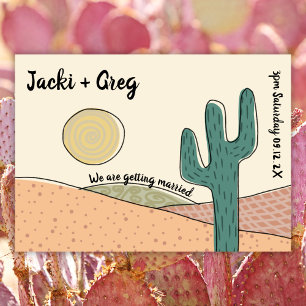 Invitación Personalizado Retro Boho Desert Cactus Boda