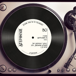 Invitación Personalizado Retro Faux Vinyl Record Música 30 cu