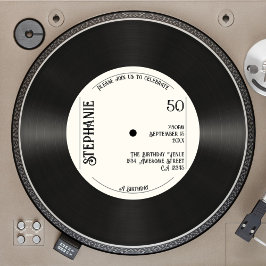 Invitación Personalizado Retro Faux Vinyl Record Música 50 cu