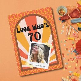 Invitación Personalizado Retro Hippie Sunrise Cumpleaños