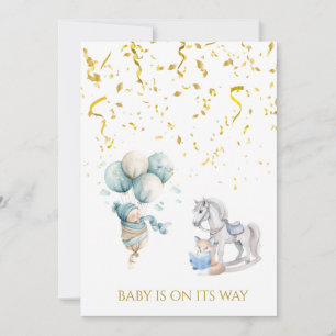 Invitación Personalizado Rocking horse Fox leyendo Baby Showe