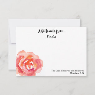 Invitación Personalizado Rosa de acuarela Scripting Notecar