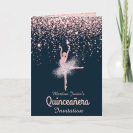 Invitación Personalizado Rosa de fotografía Purpurina de oro 