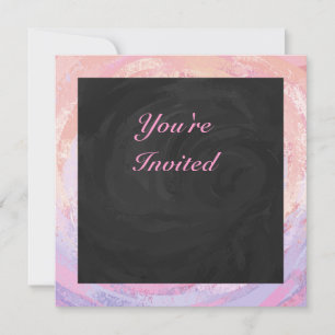 Invitación Personalizado Rosa y Negro